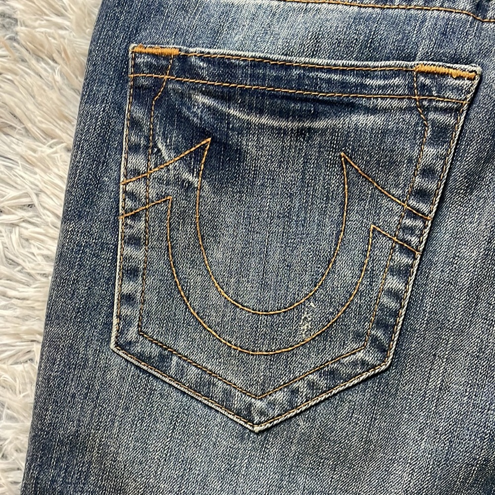 Men’s True Religion Jeans Finn Slim Tapered Frayed Ankle Zip size 32 - Picture 12 of 16